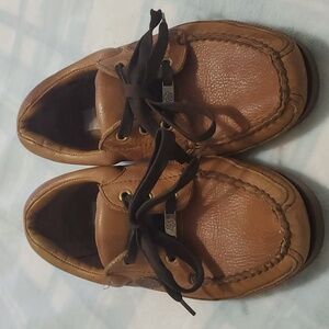 LEVI'S Boardwalk Mens Light Brown Leather  Shoes Size 8 1/2 Wide